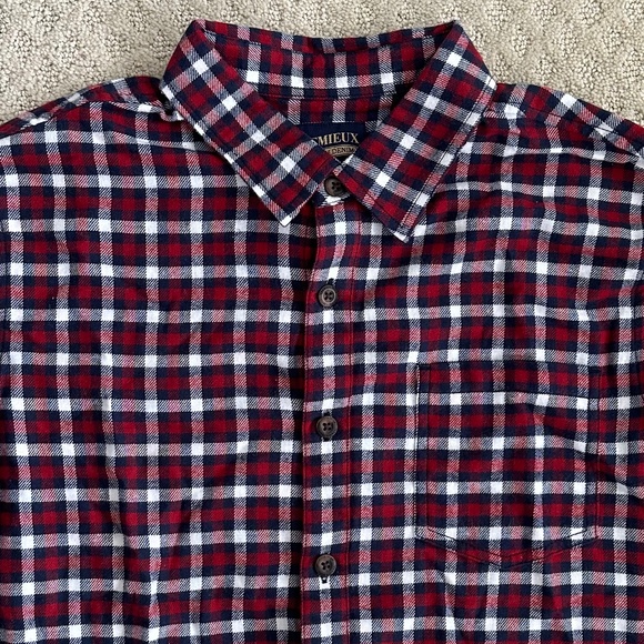 Cremieux Men's Premium Denim Long Sleeve Flannel Shirt Rythmic Red Size … - Picture 3 of 15